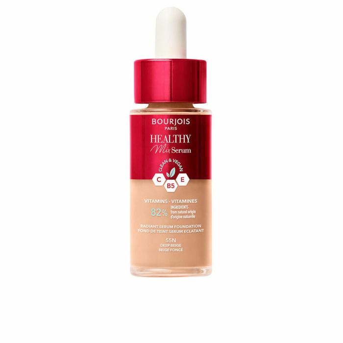 Base de maquillage liquide Bourjois Healthy Mix Nº 55N Deep beige Nº 55n-Deep Beige 30 ml Sérum
