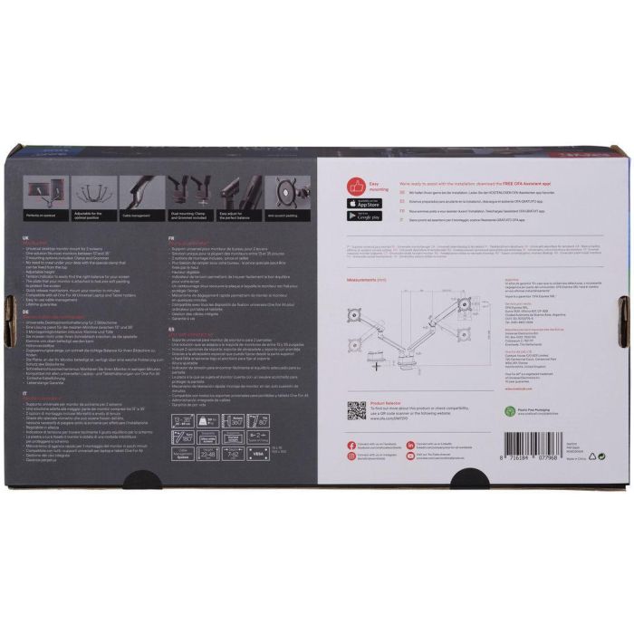 Support moniteur Dynamic - ONE FOR ALL - Vesa 100 - Double Bras - 13 et 32'' - 8kgs max - Hauteur réglable - Noir 4
