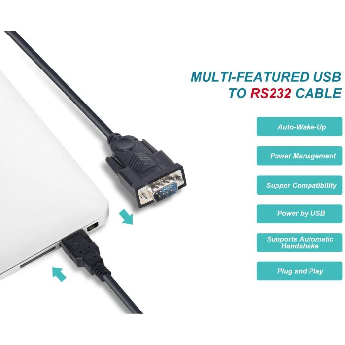 Equip Adapter USB-A -> Seriell RS232-DB9 St/St 1.50m sw 5