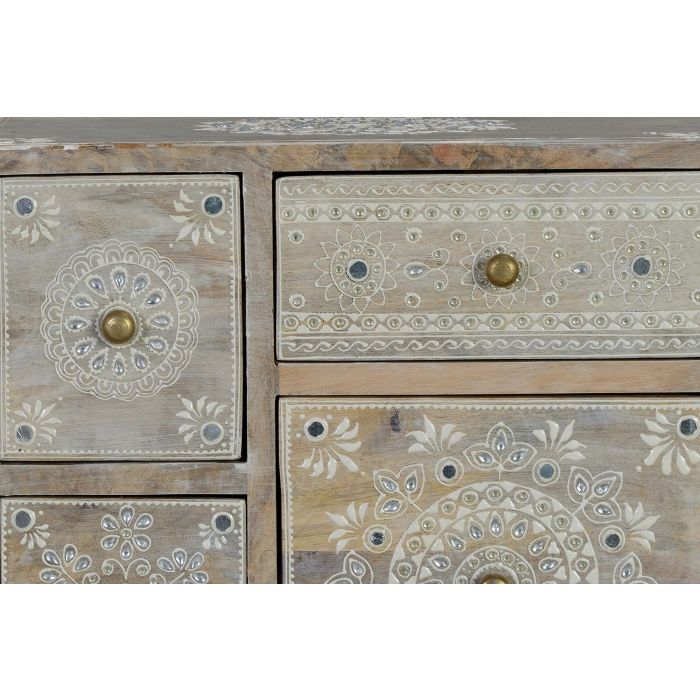 Giner y Colomer - Table téléphone avec 7 tiroirs en bois massif de manguier naturel, meuble auxiliare artisanal, finition peinte à la main 5 Giner y Colomer - Table téléphone avec 7 tiroirs en bois massif de manguier naturel, meuble auxiliare artisanal, finition peinte à la main 5