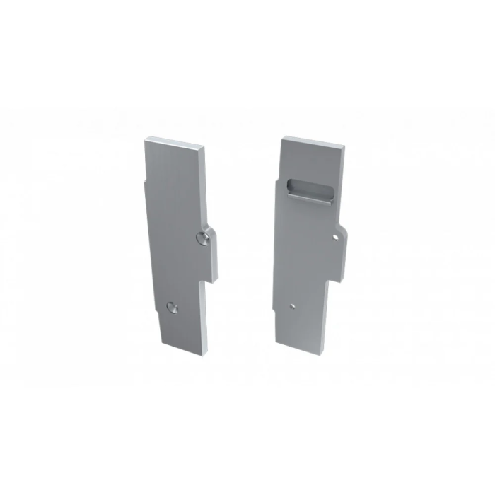 Bouchon de Fin de Profil TIANO Recto en Aluminium Argenté - Côté Gauche - Avec Trou 3 Bouchon de Fin de Profil TIANO Recto en Aluminium Argenté - Côté Gauche - Avec Trou 3