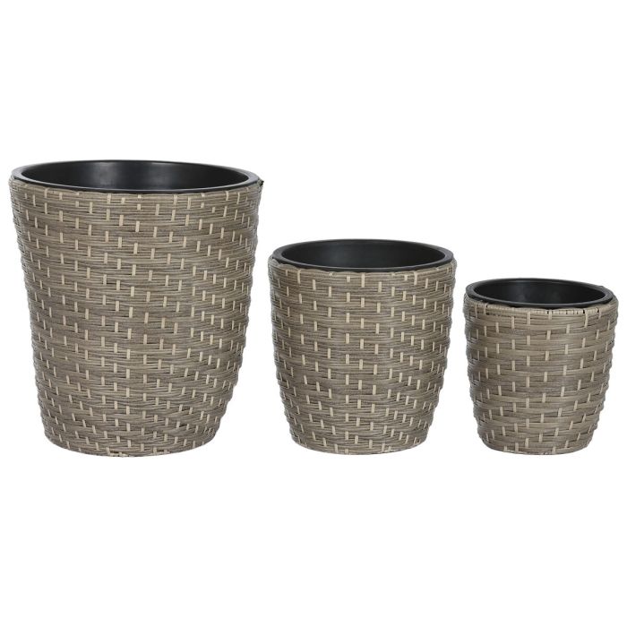 Set de pots de fleurs Home ESPRIT polypropylène Rotin 40 x 40 x 45 cm 0 Set de pots de fleurs Home ESPRIT polypropylène Rotin 40 x 40 x 45 cm 0