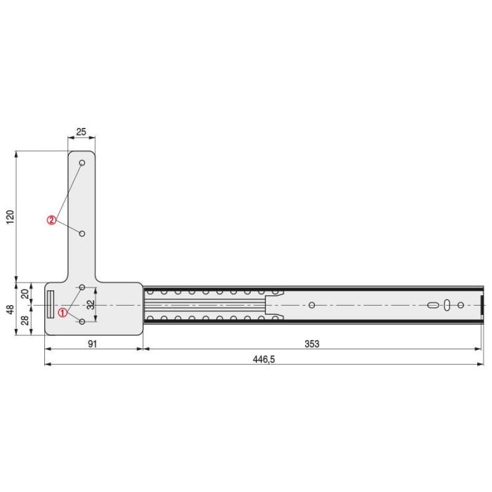 Guia Puerta Oculta Tv Fliter 450Mm Zincado Omge 1 Guia Puerta Oculta Tv Fliter 450Mm Zincado Omge 1
