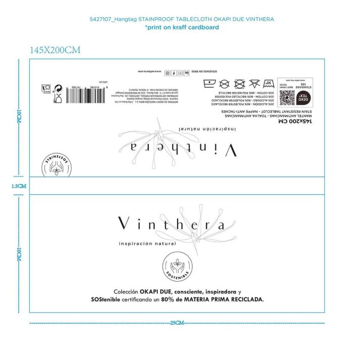 Mantel Mesa Reciclado Okapi Due Vinthera 145x200 cm 4