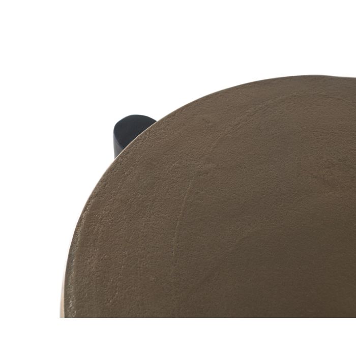 GINER Y COLOMER Lot de 2 tables basses en aluminium doré et noir - Diamètres 82 cm et 64 cm 2