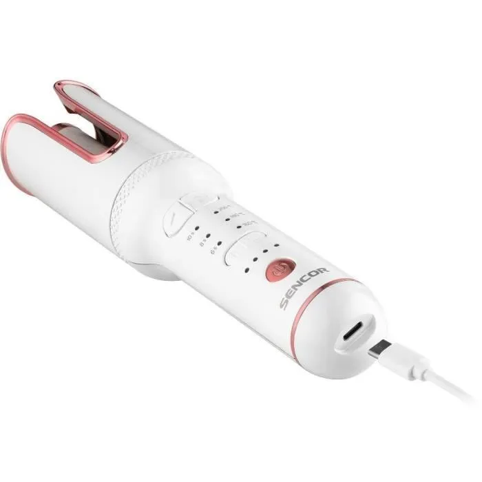 Sencor SHS 0930RS - Fer à friser sans fil rechargeable avec 3 températures et minuterie - 18 styles de boucles - Batterie 4800 mAh, 40 min d'autonomie