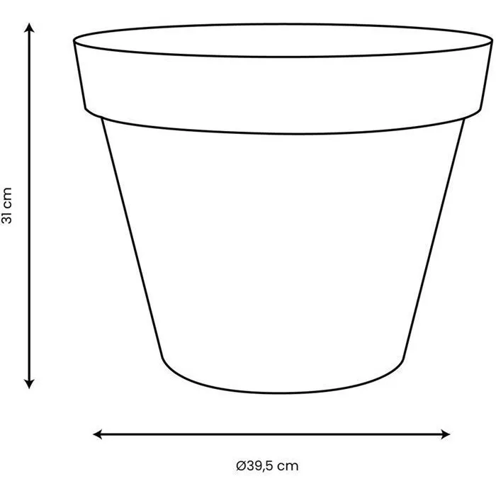 EDA Pot de Fleurs Toscane, Rond, Ø 40 cm x H 32 cm, 23 Litres, Orange Terre Battue, Intérieur/Extérieur, Antigel, Traitement UV, Fabriqué en France EDA Pot de Fleurs Toscane, Rond, Ø 40 cm x H 32 cm, 23 Litres, Orange Terre Battue, Intérieur/Extérieur, Antigel, Traitement UV, Fabriqué en France
