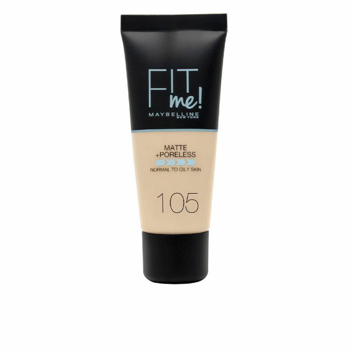 Maybelline FIT ME! Foundation matte+poreless #105 - Natural Ivory - Fond de teint matifiant et affinant les pores - 30 ml