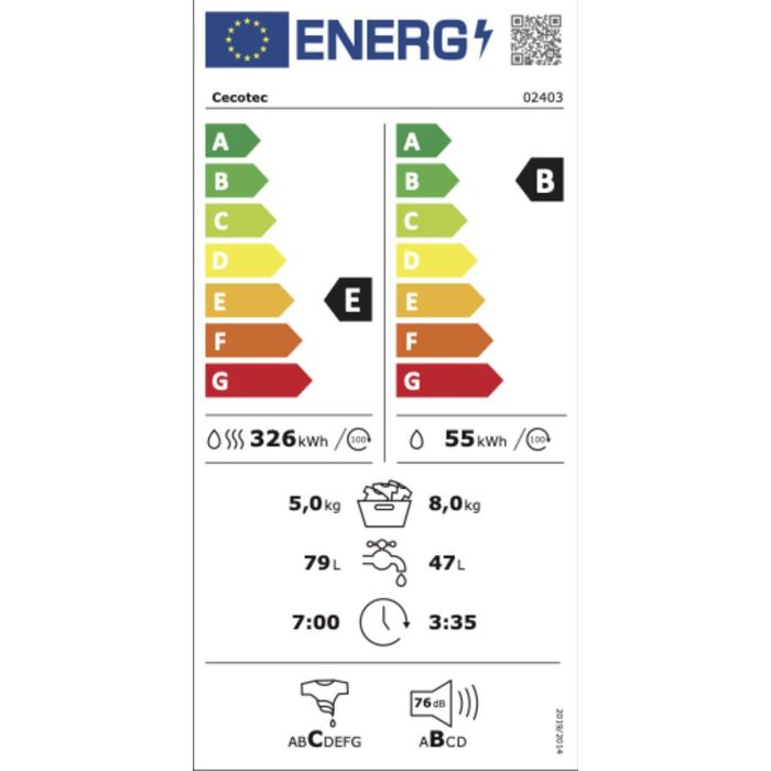 Laveuse - Sécheuse Cecotec 8580 Inverter Titanium 1400 rpm 8 kg 13