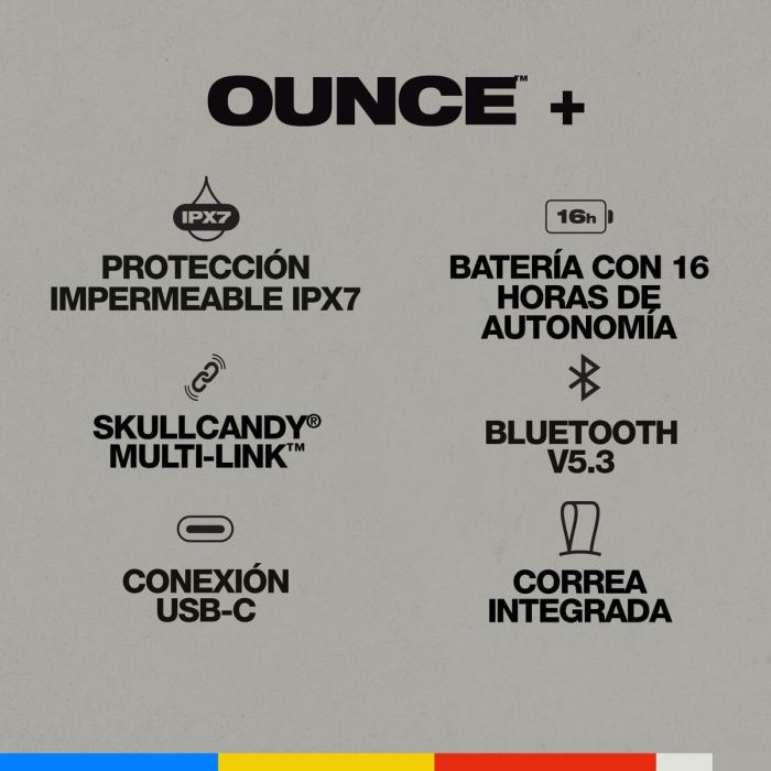 Haut-parleurs bluetooth portables Skullcandy 2SKSK2010I0L2 Gris 20 W 5 Haut-parleurs bluetooth portables Skullcandy 2SKSK2010I0L2 Gris 20 W 5