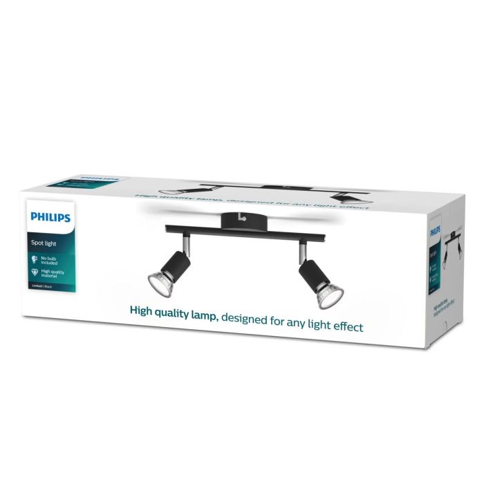 Lumière Philips limbali Noir GU10 (2 Unités) 1