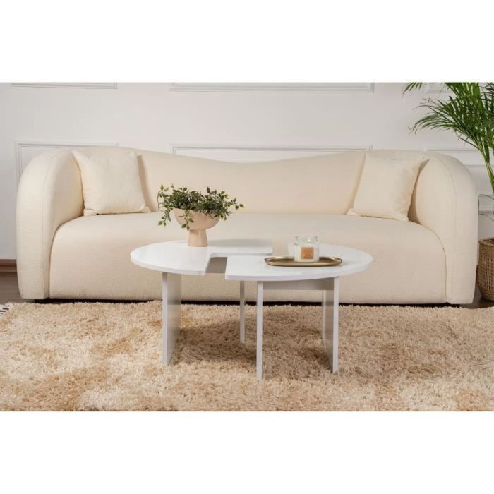 Table Basse Blanc 90 x 41 x 90 cm 10 Table Basse Blanc 90 x 41 x 90 cm 10