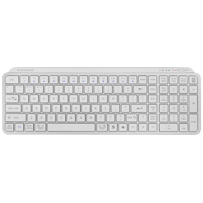 Clavier sans fil Mars Gaming MKSILENKEYSWES Blanc Espagnol Qwerty 3