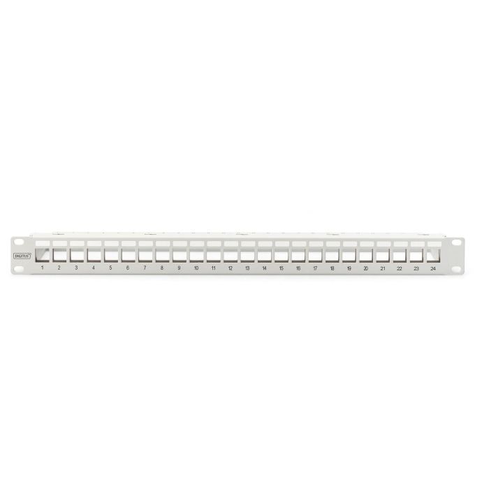 DIGITUS Patchpanel 1HE 24-Port Modular Patchpanel grau 1