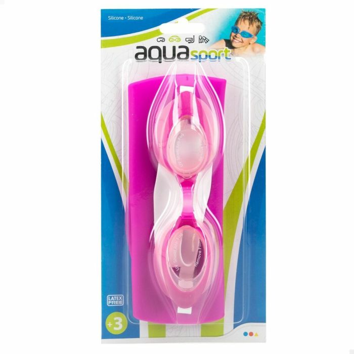 Bonnet et lunettes de bain AquaSport Rose Plastique 12 Unités 3 Bonnet et lunettes de bain AquaSport Rose Plastique 12 Unités 3