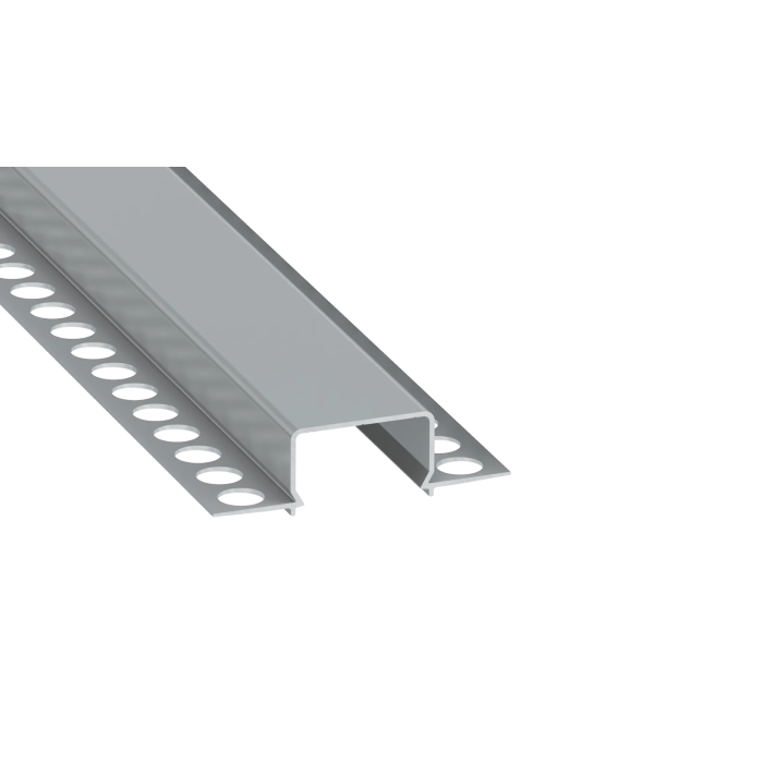 HORST Profilé Aluminium KIMERA Anodisé Argent avec Diffuseur Opal, Tapons et Clips de Fixation 2,02M