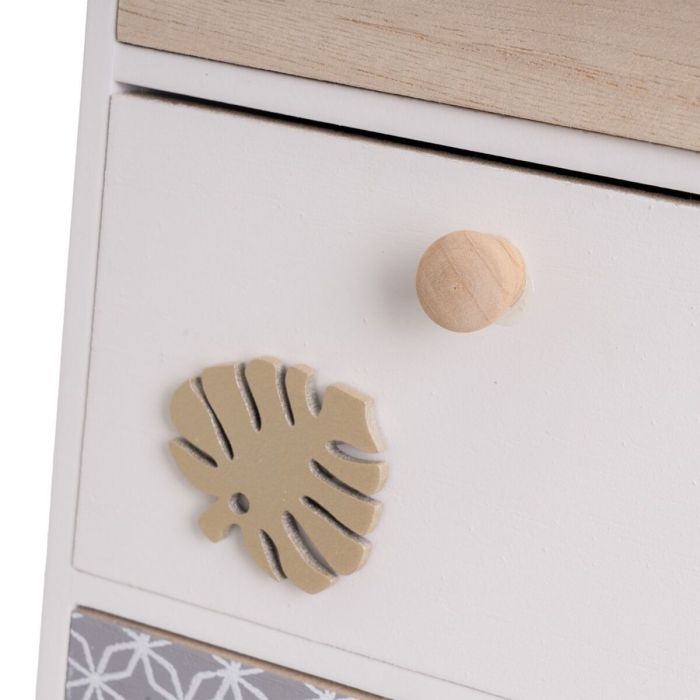 Boîte à bijoux LEAVES Blanc Gris Naturel Bois MDF 17 x 11 x 31 cm 6