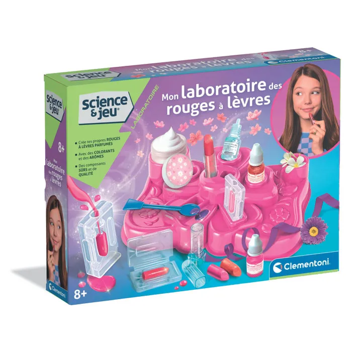 CLEMENTONI - Mon laboratoire des rouges à lèvres - Coffret scientifique pour créer des rouges à lèvres personnalisés brillants et parfumés CLEMENTONI - Mon laboratoire des rouges à lèvres - Coffret scientifique pour créer des rouges à lèvres personnalisés brillants et parfumés