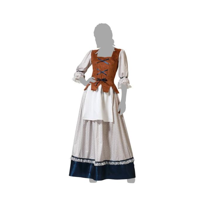 Déguisement Femme Adulte Serveuse Moyen Âge avec Robe Longue, Chaleco et Tablier - Blanc - Taille XS-S - Polyester 2023