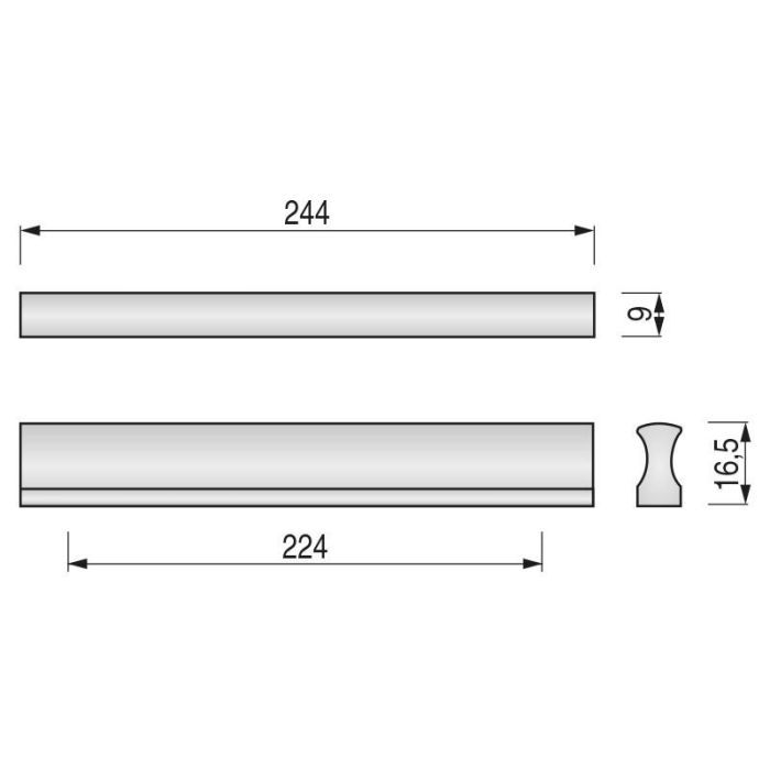 Tirador Aluminio Yokono Acabado Cromo Distancia 224 Herrajes Alk 1