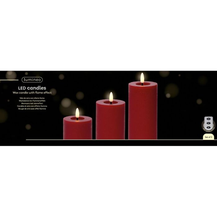 Bougie Lumineo Rouge Ø 7 x 19 cm 1