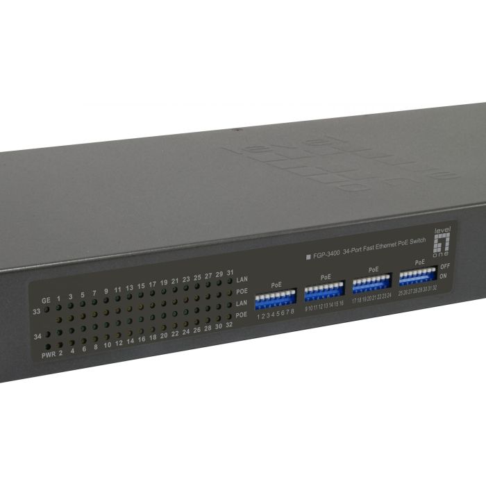 Switch 34x FE FGP-3400W630 2xGE 19" 630W 32xPoE 1