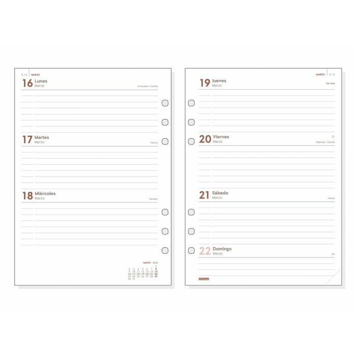 Recharge pour agenda Finocam OPEN R1093 2026 15,5 x 21,5 cm 2