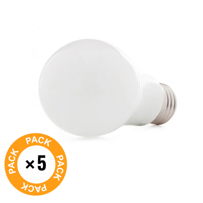 Pack 5 Ampoules LED E27 5W 450Lm 4200K 40.000H [HO-ED-B3-E27-5W-W-PK5-AP] 1