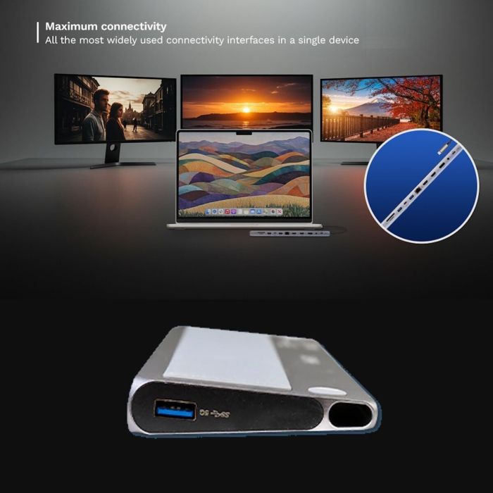 Hub USB Ewent EW1150 Gris 3