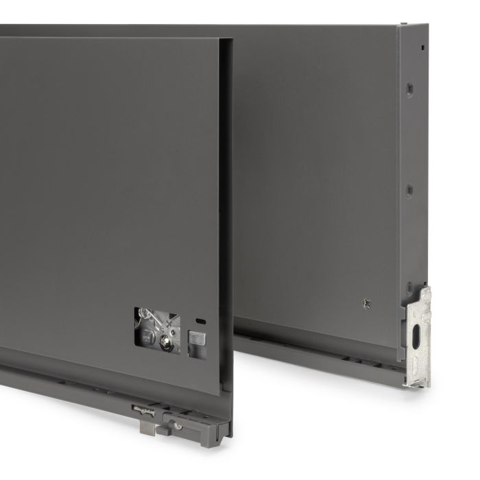 Emuca Tiroir extérieur Vertex avec réglages 3D hauteur 242mm, 60kg, profondeur 500mm, acier, Gris antracite 2 Emuca Tiroir extérieur Vertex avec réglages 3D hauteur 242mm, 60kg, profondeur 500mm, acier, Gris antracite 2