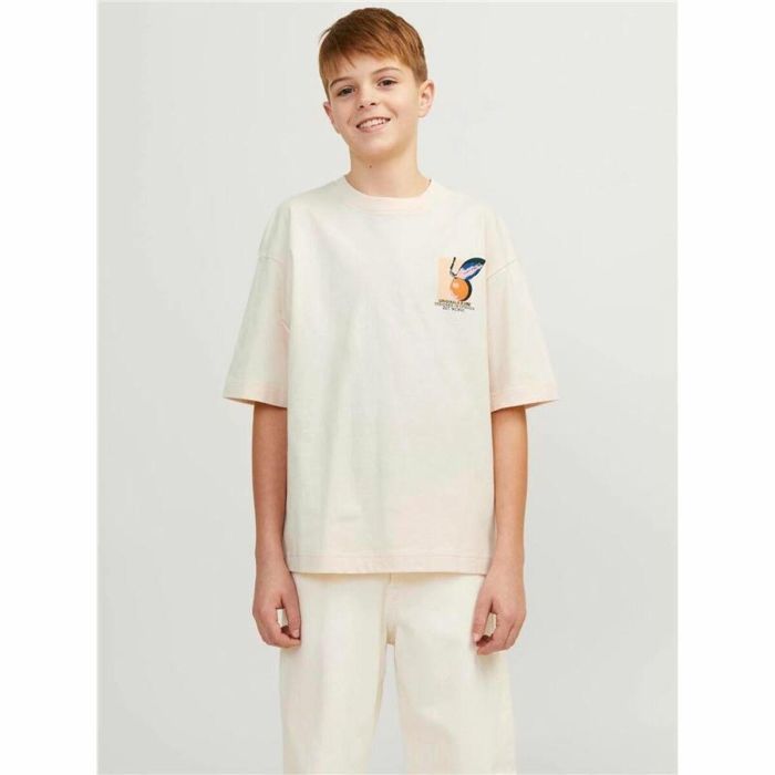 T shirt à manches courtes Enfant Jack & Jones tampa Back Beige 3