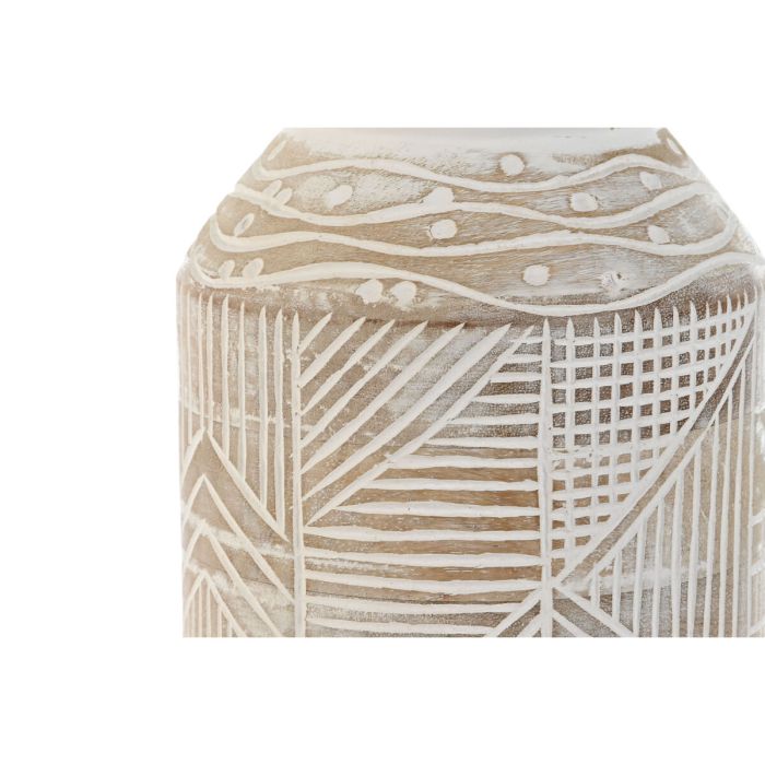 Vase Home ESPRIT Blanc Naturel Bois de manguier Colonial 15 x 15 x 38 cm 2