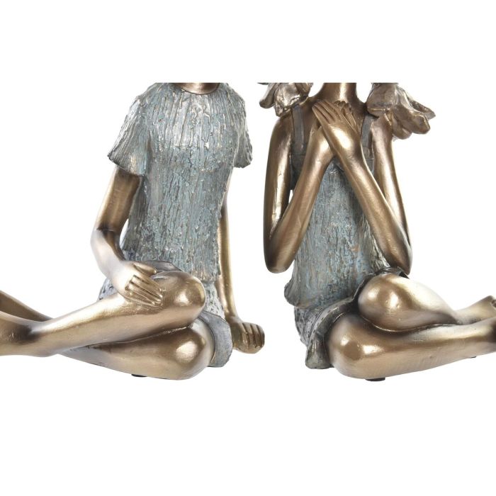 Figurine Décorative DKD Home Decor 17 x 13 x 22 cm Rouge Doré Turquoise Enfants (2 Unités) 1 Figurine Décorative DKD Home Decor 17 x 13 x 22 cm Rouge Doré Turquoise Enfants (2 Unités) 1