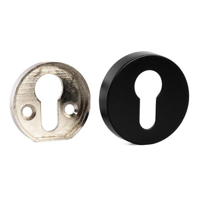 Bocallave Seguridad Ø51X10Mm Negro, Cromo Cepillado, Latón Mate Acabado Negro Jandel 2