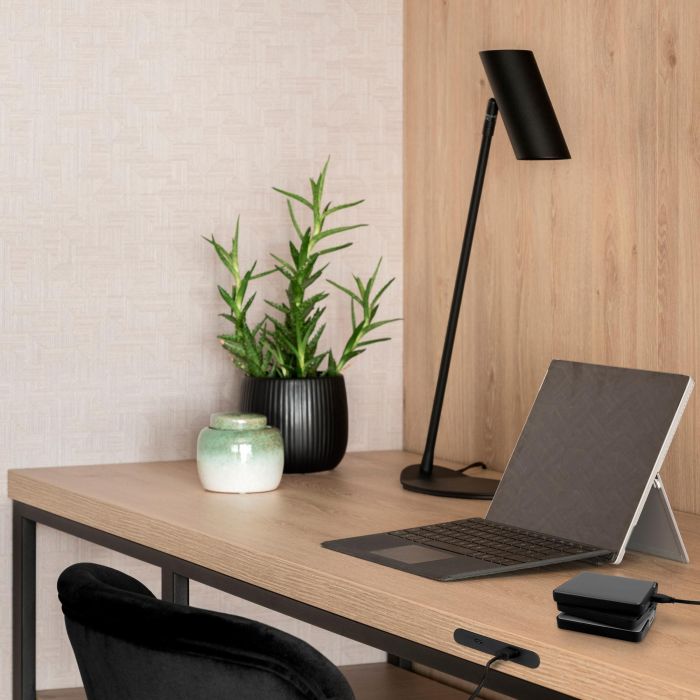 Emuca Connecteur USB A+C Linky (81x12mm), 5V DC 2A (10W), Plastique noir, Plastique 4