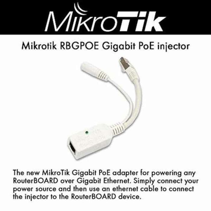 Injecteur PoE Mikrotik RBGPOE Gigabit Ethernet 1