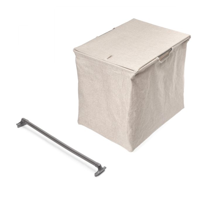 Emuca Kit de porte-pantalon à 7tringles, panier et rack ajustable Quartz pour armoires, glissières extension totale et à fermeture douce, Module 90cm, Finition Titane 4