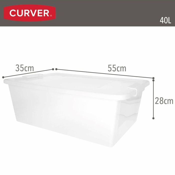 Boîte de rangement avec couvercle Curver Blanc Plastique 40 L 55 x 28 x 35 cm (5 Unités) 3