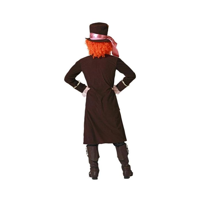Costume Sombrerero Loco adulte Homme Marron Taille XS-S Complet avec Veste, Chapeau et Collier - Polyester