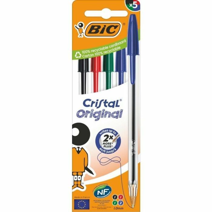 Ensemble de Stylos Bic Cristal Original 516346 Multicouleur (5 Unités)