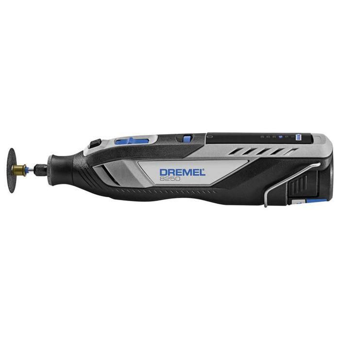 Dremel 8250 Outil Rotatif Multifonction Sans-fil 12V, 65 acc, 5 adaptations, 1 batterie 2Ah, de 5.000 a 30.000 tr/min 2 Dremel 8250 Outil Rotatif Multifonction Sans-fil 12V, 65 acc, 5 adaptations, 1 batterie 2Ah, de 5.000 a 30.000 tr/min 2