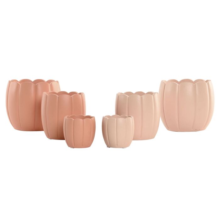 Cache-pot Home ESPRIT Terre cuite Rose clair Ciment Shabby Chic 15 x 15 x 13 cm (3 Pièces) (2 Unités) 1 Cache-pot Home ESPRIT Terre cuite Rose clair Ciment Shabby Chic 15 x 15 x 13 cm (3 Pièces) (2 Unités) 1