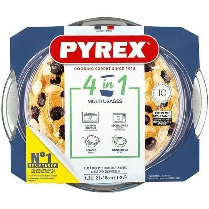 Casserole avec Couvercle Pyrex 1,4 L 18 x 9 x 21 cm Blanc Transparent verre 12
