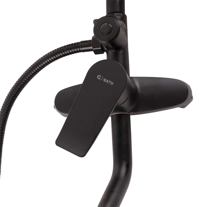 Ensemble de Douche Monocommande Noir avec Flexible, Barre et Pommeau - Laiton/Zinc, ABS, Acier Inoxydable - QLI-FA-3019 10