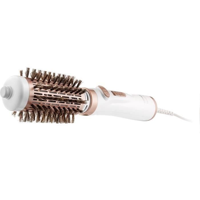 Sencor SHS 0910GD Brosse à air chaud professionnelle avec rotation automatique, 1000 W, céramique et sanglier, 2 réglages de vitesse/température, cordon pivotant 360°, Or/Blanc