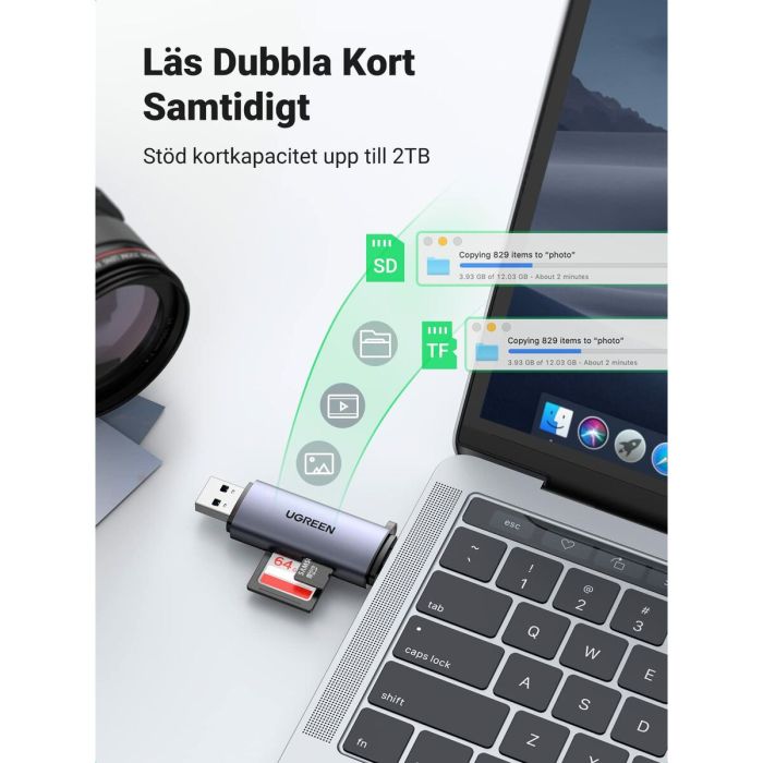 Lecteur de Cartes Ugreen 50706 Argenté 6 Lecteur de Cartes Ugreen 50706 Argenté 6