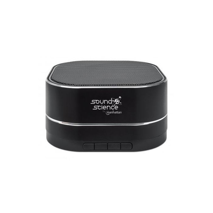 MANHATTAN Sound Science Metallic LED Bluetooth-Lautsprecher Bluetooth 5.0 Mikrofon Bedienelemente FM-Radio MicroSD-Slot schwarz 2