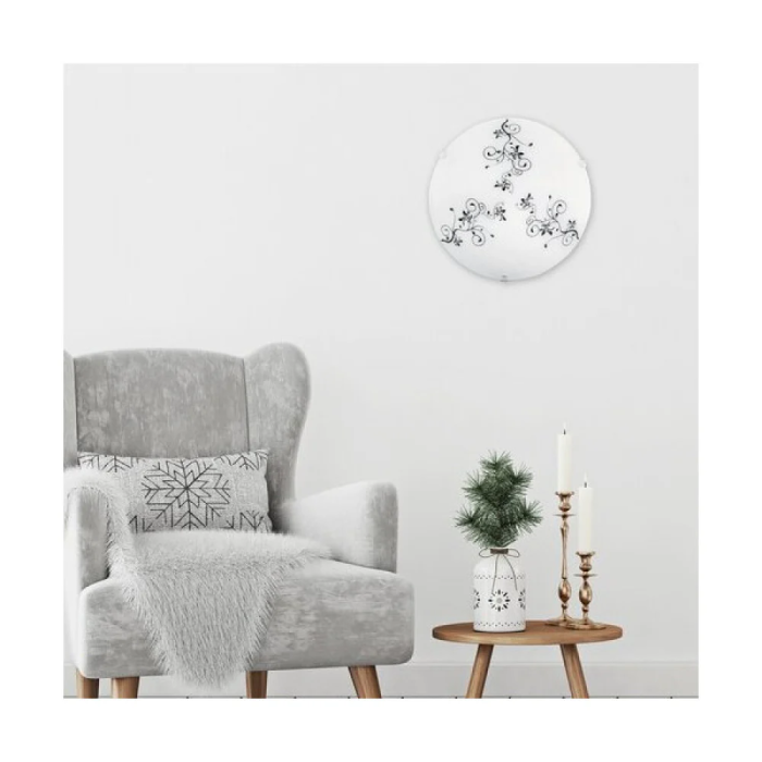 RABALUX Lampe de Plafond "Bloomy" E27 IP20 25cm Métal Plastique Cristal Blanc Translucide Romantique 2