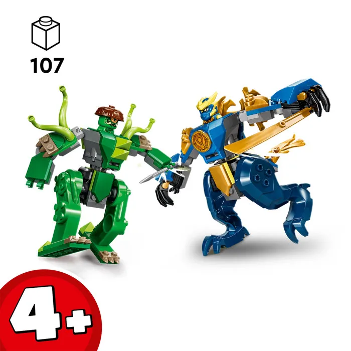Lego NINJAGO 71853 Le Combat du Robot Dragon de Jay, Jeu de Construction avec 2 Robots et 2 Minifigurines, Cadeau Enfant 4 ans et plus