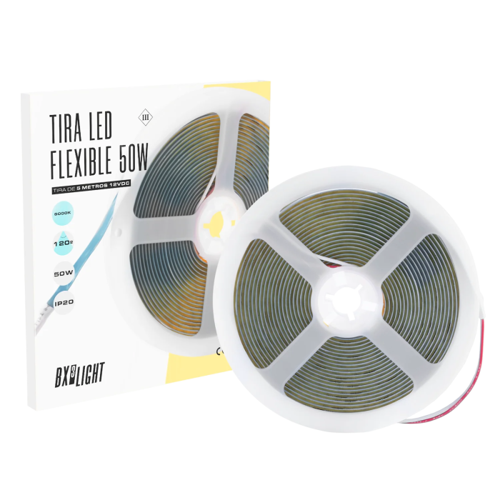 BX3 LIGHT Ruban LED Flexible BX3-COB-320-12DC-W, 5m, 50W, 12V DC, Blanc Chaud 4000K, IP20, SMD, pour Décoration Intérieure BX3 LIGHT Ruban LED Flexible BX3-COB-320-12DC-W, 5m, 50W, 12V DC, Blanc Chaud 4000K, IP20, SMD, pour Décoration Intérieure